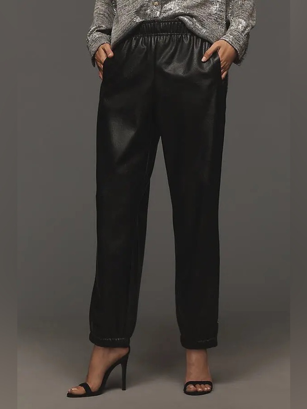 Avec les filles Faux Leather Jogger Pants Size L